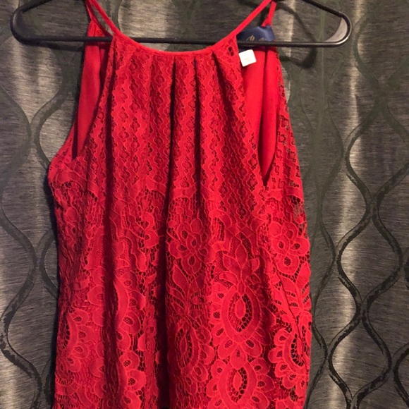 Red lace tank top - Picture 1 of 1